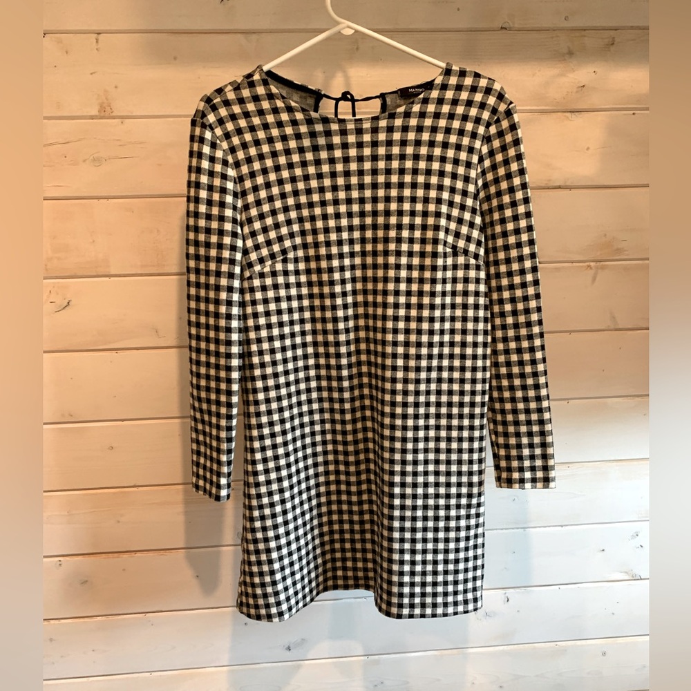 Mango | Black & White Gingham Day Dress